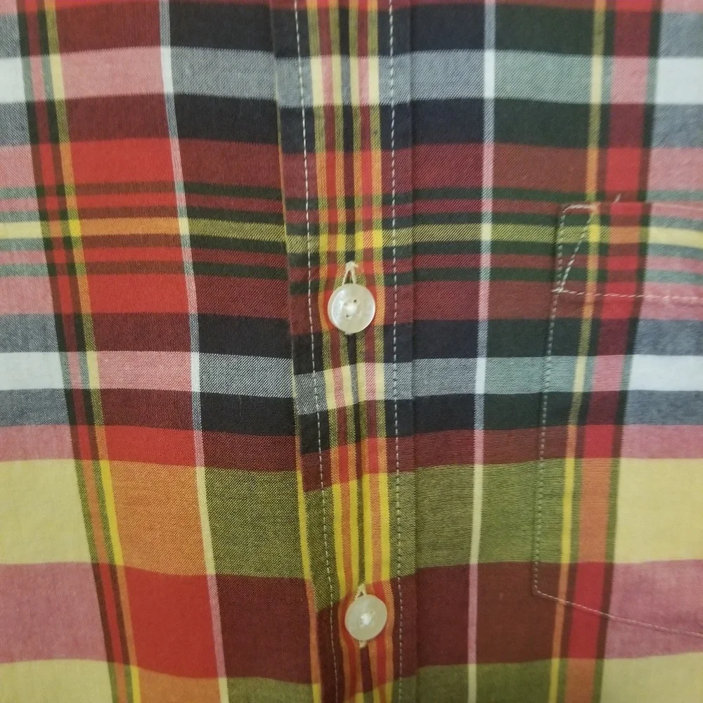 S JCrew mens plaid button up shirt